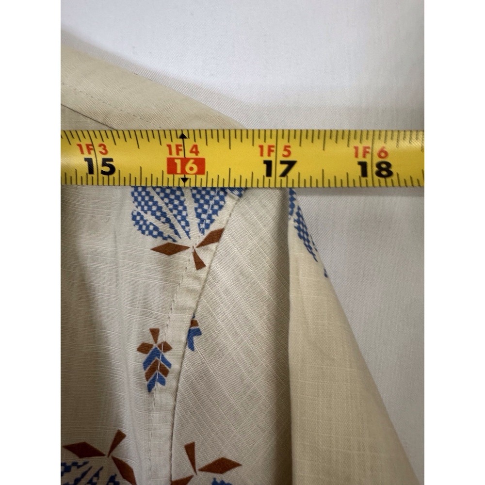Ben Sherman Men's Small‎ Button-Down Beige Print Short Sleeve Classic Fit NWT - Picture 5 of 8